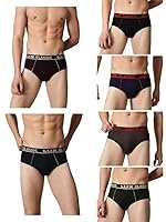 Lux Classic Menâs Brief – Value Pack | 100% Cotton V Shape Underwear | Comfortable Lux Brief Pack of 6 (Color May Vary)