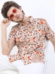 HIGHLANDER Mens Printed Slim Fit Shirt