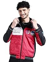 The Indian Garage Co Men Polyester Standard Length Regular Fit Colourblocked Bomber Jackets