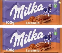 milka Filled with Caramel Bars Pack Of 2 100g Each Bars (2 x 100 ...mo