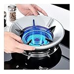 KESI ORNAMENTS 1 Pc Gas Stove Bracket Fire & Windproof Gas Stove Windshield Ring Frame Non-Slip Gas Chula Support Stand Cooktop Easy Cleaning Gas Saver Burner Stand Gas Saver Stand Jali Ring(Silver)