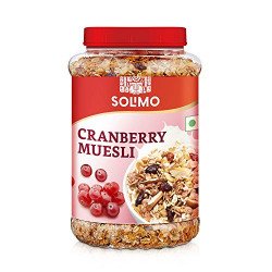 Amazon Brand - Vedaka Cranberry Muesli 1 kg Jar | Contains 86.98% Dry
