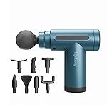 Lifelong Gun Massager For Pain Relief â 8 Massage Heads, 6 Speed Modes, Rechargeable, Quiet 20W Motor, Lightweight & Portable Deep Tissue Massager For Back, Neck, Legs & Travel Use, Blue