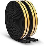 Breewell D Shaped Self-Adhesive Epdm Doors and Windows Foam Seal Strip Rubber Weatherstrip 6 Meter (2 X 3 M = 6 Meter)-Pack of 2 | Black & Yellow