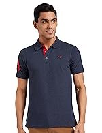 Deniklo Polo Regular Fit Cotton Poly T-Shirt for Men (DK18-M_Navy Melange)