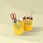Nayasa Lacy 2 Piece Plastic Tall Basket Set, Yellow 12.4×12.5×16.3 cm