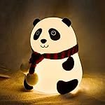 Cute Panda Night Light for Kids,Nursery Silicone Night Light,7-Color Changing Lamp,Room Decor, Gifts for Toddler Children Teenage Girls Valentine’s Day (Close Eye), LED, Multicolor