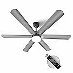Longway Luminair 1200 mm BLDC Ceiling Fan with Remote Control & LED Light|BEE 5 Star Rated Energy Efficient|Ultra High Speed 6 Blade Anti-Dust Decorative Ceiling Fan|5 Years Warranty (Gray, Pack of 1)