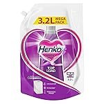 Henko Matic Top Load Liquid Detergent – 3.2L Refill Pouch with Nano Fiber Lock Technology, 99.9% Germ Protection, Bio Stain Power & Ultra Color Care which maintains the Newness, Color & Shine