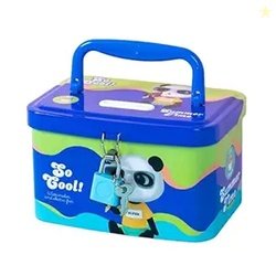 FunBlast Money Saving Tin Coin Bank with Handle, Lock and Key, Piggy B