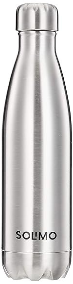 Solimo Stainless Steel Insulated 24 Hours Hot and Cold Bottle, 500 ml, Silver