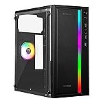 Zebronics Gaming Chassis, Micro ATX/Mini ITX, 80mm Rear Inner Glow Multicolor Fan, USB 3.0, 2X USB Ports, Acrylic Side Panel, Front Panel Multicolor Light Strip, Top-Mounted PSU (Froz)