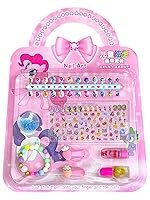 Nail Art Kit For girls ( Pack Of 1 ) | Small Purse On Nail For Kids | Nail Patches, Nail Stickers, Nail Polishes, Clips, Bracelet, Lipstick, Hair Brush With Mirror For Girls | Girls Cosmatic Kit