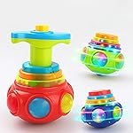 GRAPHENE Spinning Top Gyro Magic Lattoo Toy Flashing Plastic Magic Spinner with LED Lights Music Attractive Toy Non-Toxic Safe Fidget Spinning Top Laser Toys for Kids 2-5 Years Beyblade