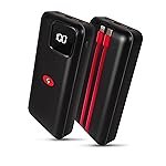 Eveready Ultima Power Bank PB11 with Built-in-Cables 20,000 mAh, 22.5W Fast Charging, Multiple Ports & Universal Compatibility, TypeC Input & Output, Digital Battery Indicator, Overcharging Protection