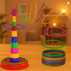 Toy Imagine 2 in 1 Ring Toss Game for Kids  Fun Indoor Outdoor Toy for