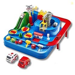 HIRNAYA Car Race Track Adventure Toys for 3+ Year Old Boys & Girls, Ci