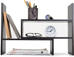 Callas Adjustable Wood Desktop Storage Organizer Display Shelf Rack |