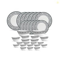 La Opala Diva Sovrana Collection Opal Glass Crockery | for Family of 6