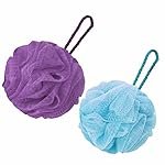 GUBB Lux Bath Sponge Loofah – Soft & Fluffy With Multiple Layers of Fibrous Matrix For A Fun Shower Time | Loufa/Luffa/Lufa/Poof/Pouf – Perfect Loofahs/Loofas for Men and Women | Bathing Scrubber For Body – 2 Loofahs,- Lilac & Arctic