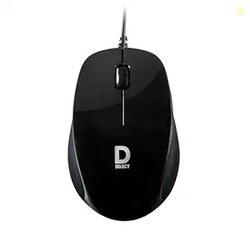 Wired Mouse DS112-Black with USB Type C Connector, 1200DPi, Lightweigh