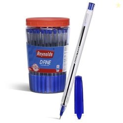 Reynolds DFINE Ball Pen SET - 70 BLUE PENS WITH COMFORTABLE GRIP |BLUE