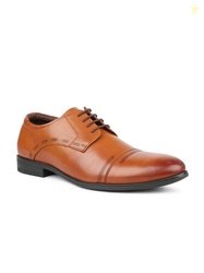 ATESBER by Inc.5 Men Textured Leather Formal Derbys