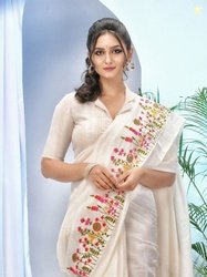 DESH BIDESH Floral Embroidered Saree