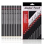 Corslet 12pc Sketch Pencil Set – Art Supplies for Beginners and Professional Artists – Graphite Drawing Kit With Shading Pencils for Sketching