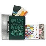 Amazon Basics Undated Planner | Dark Brown Faux Leather | Weekly, Monthly, Yearly Appointment Diary for Students & Teachers | Ideal for School & College Use