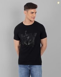 TOM HIDDLE Slim Fit Graphic Print Round-Neck T-Shirt