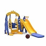 Solimo 3-in-1 Garden Castle Slide & Swing for Indoor & Outdoor Use | for Kids 2-8 Years Old | Safe & Fun | Ideal for Boys & Girls | Toy for Kids | Easy Assembly, Multicolor