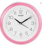 Kadio Analog 20 cm X 20 cm Wall Clock (Pink with Glass, Standard)