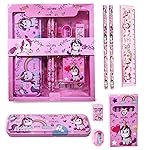 FunBlast Unicorn Stationary Kit For Girls Pencil Pen Book Eraser Sharpener – Birthday Gift (Multicolor), Kid
