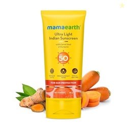 Mamaearth Ultra Light Indian Sunscreen with Carrot Seed & Turmeric | S