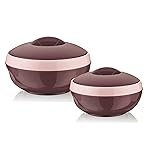Asian Plastowares Sonic Inner Steel Casserole Set of 3 (1000ml & 1500ml) | Premium Insulated ISI-Certified Hotpot Combo | Elegant Serveware Gift Box | Brown