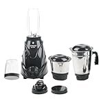 SINGER Nutrio Mixer Grinder with 4 Jars | 500-watt | 3 speed Control with Incher | Shock Proof ABS Body | ISI Mark | 2 Years Warranty | Black