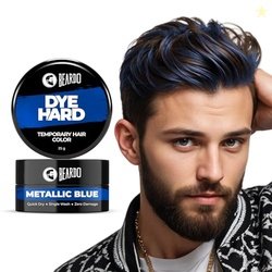 Beardo Dye Hard Temporary Hair Color - Metallic Blue, 25g | Temporary
