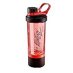 Lifelong Gym Shaker Bottle â BPA Free Protein Shaker for Men & Women with Extra Compartment | 600ML | Leakproof Shaker for Supplements & Powders â Red
