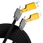 Basesailor 120W 4 In 1 Multi Function Braided Fast Charging Cable With Lightning To USB-C,Type C-C,Ligthning To USB,Military Grade Durability,Compatible For iPhone,Samsung,Oneplus Series & More,1M