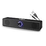 FRONTECH 1.0 USB Powered Multimedia Speakers with RGB Lights | 10W Output Power | AUX/USB Connectivity | for Laptop, PC, Mobile | Volume Control (SPK-0008, Black)