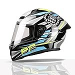 TVS Racing Titan Series Full Face Helmet for Men | Premium Bike Helmets with ABS Shell, UV Paint | Quick Release System | Aerodynamic Design | DOT & ISI Certified