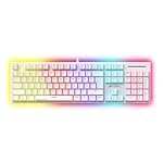 Ant Esports MK3400 Pro V3 Mechanical RGB Gaming Keyboard, 104 Keys-Brown Switch, Multicolour Backlit, Anti-Ghosting, USB Wired, Media Keys, 12 LED Modes, for PC, Mac, Windows, Linux â White