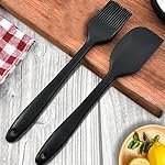 Frenchware (Set of 2, Black) Oil Brush for Cooking & Non-Stick Silicone Spatula Baking & Mixing – Seamless Design, Heat-Resistant -40Â°C to 230Â°C, Food-Grade & BPA-Free, Dishwasher Safe