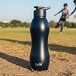 Clazkit Platina Stainless Steel Black Matte Finish Water Bottle |ISI Certified | Leakproof, Rust-Free, BPA-Free, Durable for Fridge, Sports, Gym, Yoga & Office â Easy to Clean & Reusable-1000ml