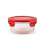 United Colors of Benetton 400ML Borosilicate Glass Food Storage Container with Airtight Coloured Lid – Leakproof, Microwave, Oven, Freezer & Dishwasher Safe – Durable & Reusable Lunch/Dinner Box