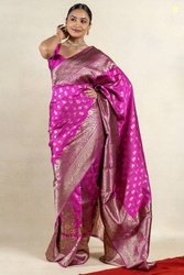 SUBHAM Woven, Embellished Kanjivaram Silk Blend Saree