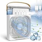 Cooler for Room Cooling Mini AC Portable Mini Fan Artic Cooler with 7 Colors LED Light, 1/2/3 H Timer, 3 Wind Speeds and 3 Spray Modes for Office,Home,Dorm,Travel