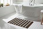 Embossed Super Soft Anti Skid (40×60 cm) Super Absorbent Mats Microfibre 2000 GSM Door Mats for Home/Bathroom/Bedroom/Kitchen/Floor Mat (Pack of 1) Pattren – Solid (Slim line Brown)