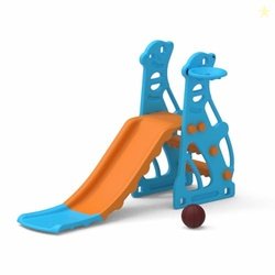 Amazon Brand - Solimo Garden Penguin Slide with Basketball for Indoor